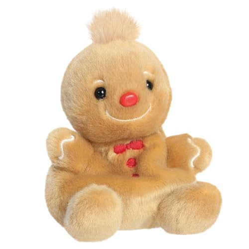 Palm Pals Gino Gingerbread Man Soft Toy - 13cm Bean-Filled Plush, Brown 4