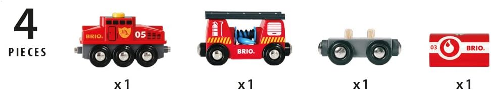 BRIO World Fire & Rescue Train Set - Compatible with BRIO Railway Systems 3