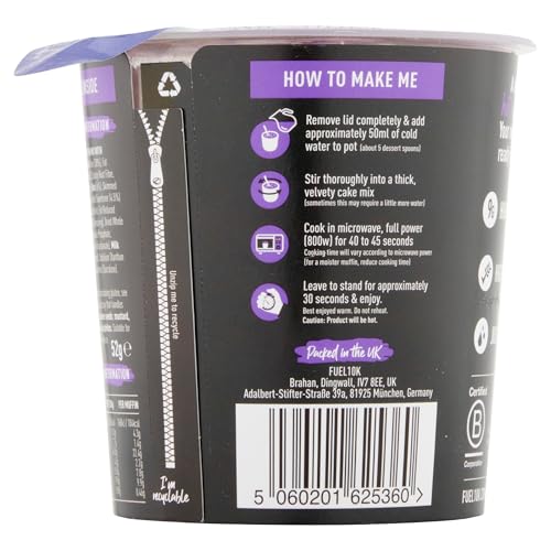 FUEL10K Double Chocolate Oat Muffin Protein Snack Pot, 52g 5