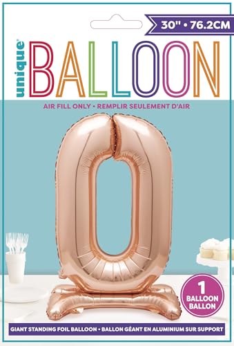 Roségoldener Folienballon in 0-Form (76 cm) – Elegante Meilenstein-Partydekoration 4