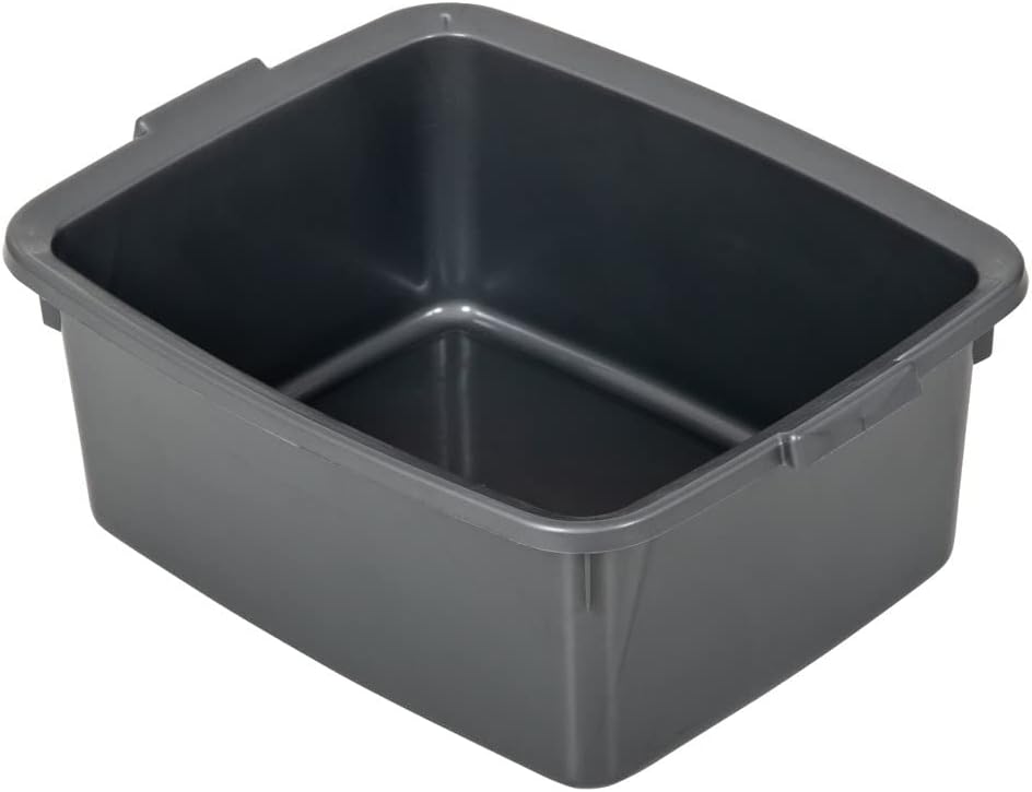 Addis 502813 Plastic Butler Large Rectangular Bowl, Metallic Silver, 12.5L