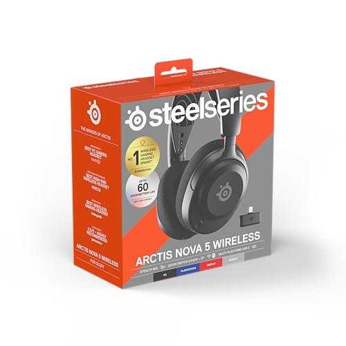 SteelSeries Arctis Nova 5 Wireless – Gaming-Headset für PC, PS5, PS4, Switch, Xbox – 60-Stunden-Akku, 2,4 GHz und Bluetooth, ClearCast-Mikrofon 17