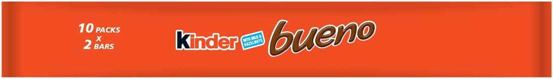 Kinder Bueno Milk Chocolate & Hazelnuts Multipack, 10 x 43g (430g) – Individually Wrapped Chocolate Bars with Crispy Wafer and Creamy Hazelnut Filling 4