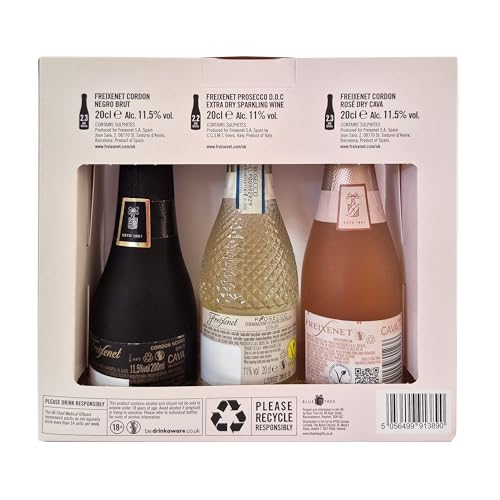 Freixenet Cordon Rosado Dry Cava 3 x 20cl Gift Pack (11.5% ABV) 4