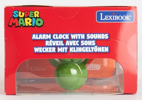 Lexibook Super Mario Yoshi Sound Effects Alarm Clock with Backlit Display & Snooze 15