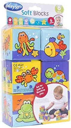 Playgro Bathtime Soft Blocks - 6-Piece Stacking Set with Animal Figures for 6 Months+ 3
