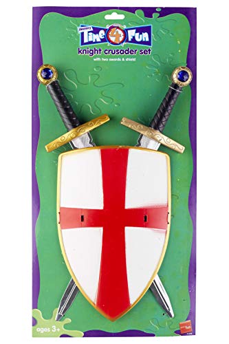 Smiffy's Knight Crusader Set - Two Swords & Shield | 50cm Plastic Toy 3