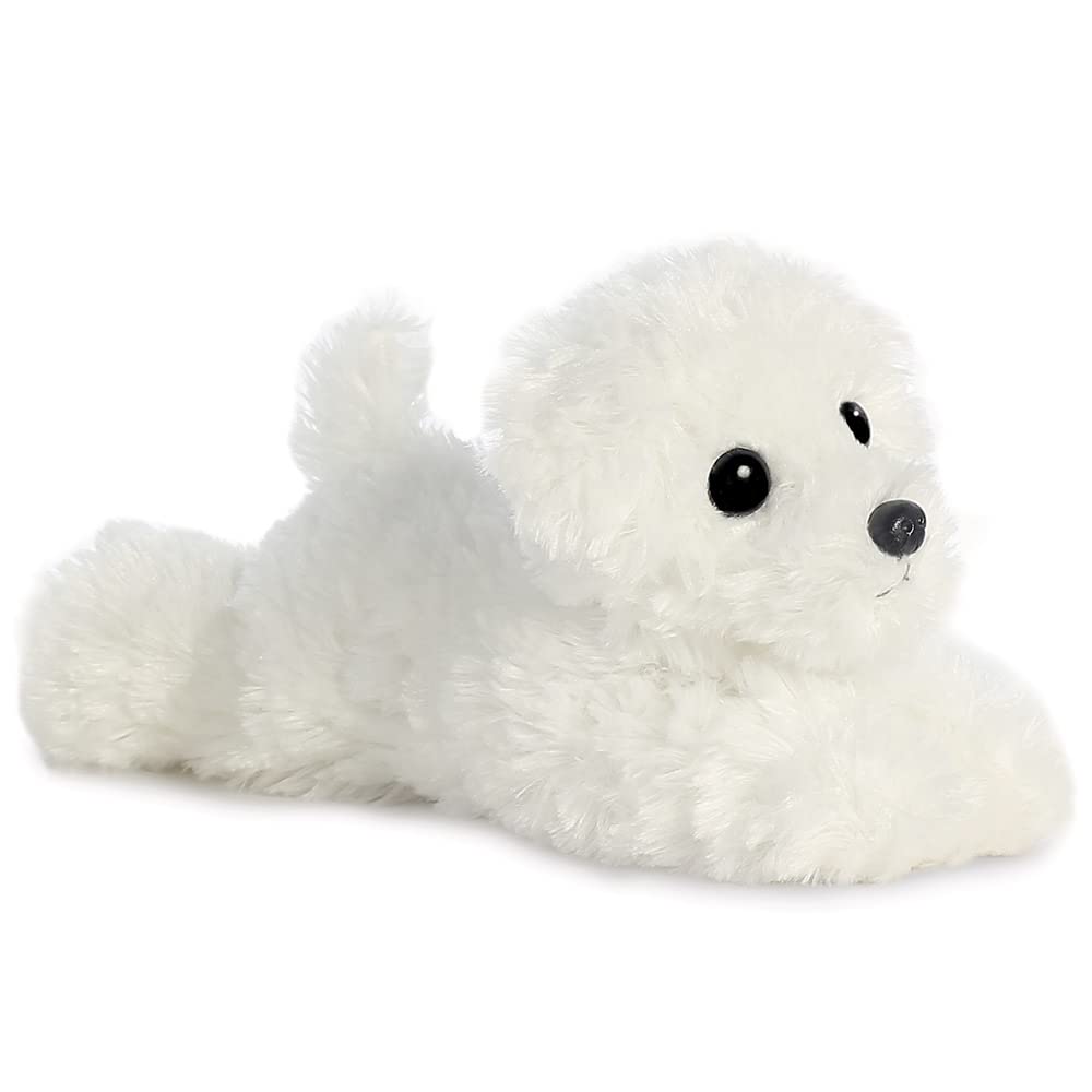 AURORA Mini Flopsie Snowball Bichon - 8 Inch Soft Toy | Bean Bag Body | Suitable from Birth