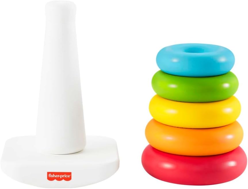 Fisher-Price Rock-a-Stack Babyspielzeug – Klassisches Ringstapelspielzeug für Kinder ab 6 Monaten 3