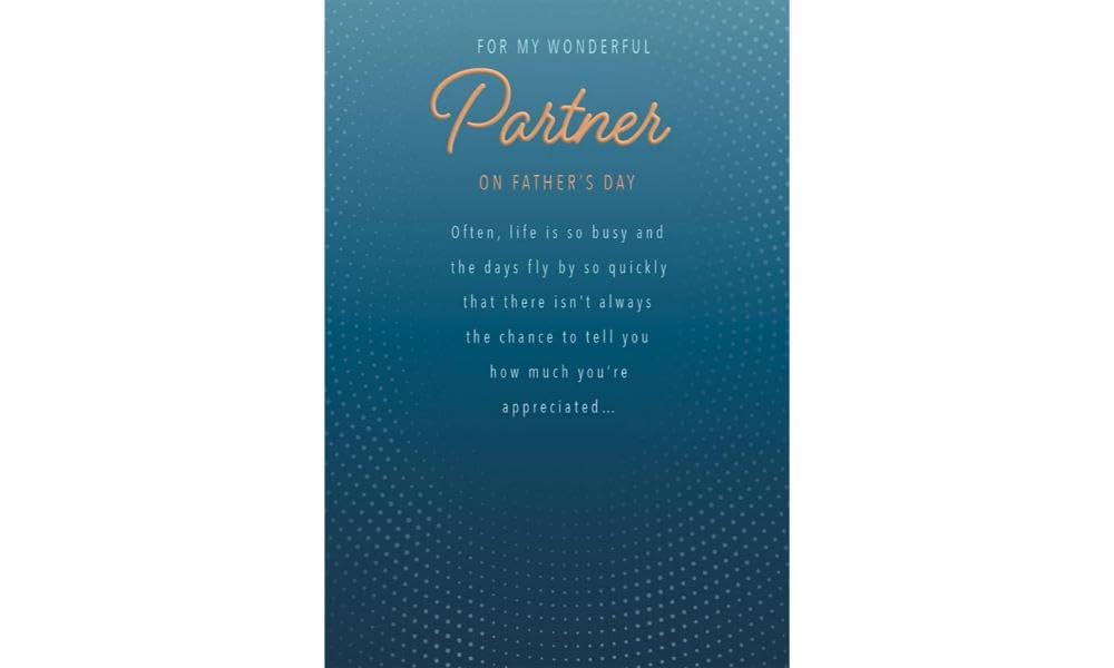 Piccadilly Greetings Father's Day Card for Partner - Blue Foil Dots | 9 x 6 Inches 1