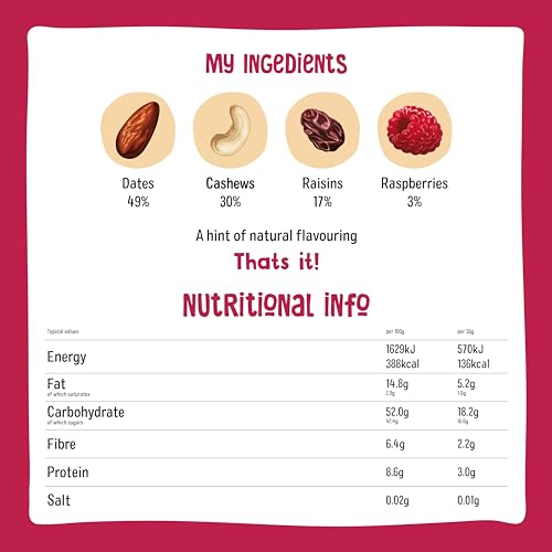 Nakd Berry Delight 35 g Frucht- und Nuss-Snackriegel – Karton mit 48 rohen, veganen, glutenfreien Riegeln 6