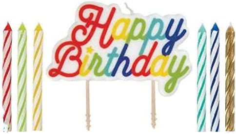 Unique Party 19979 Large Happy Birthday Pick & Spiral Candles - Pack of 12