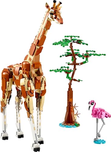 LEGO Creator 3in1 Wild Safari Animals - Buildable Giraffe, Gazelle & Lion Playset for Kids 9+ 10