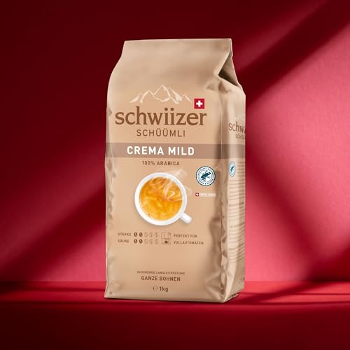 Schwiizer Schüümli Crema Mild – 100% Arabica-Kaffeebohnen, helle Röstung, Rainforest Alliance-zertifiziert, 1kg 6