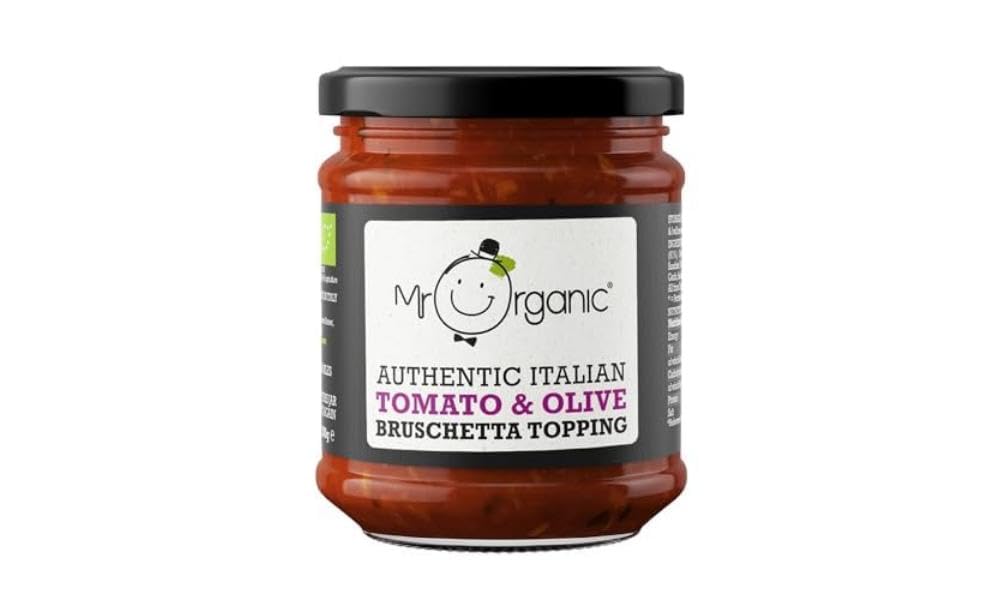 Mr Organic Tomato & Olive Bruschetta Topping - Organic Italian Condiment | 200g Jar