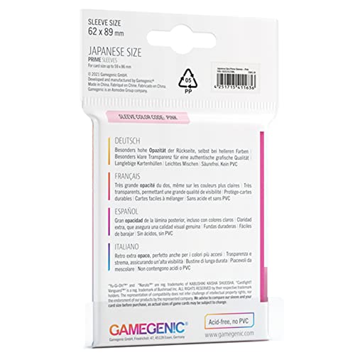 Gamegenic Prime Japanese Size Card Sleeves 60 Pack – 62mm x 89mm Black for TCG LCG Games 3