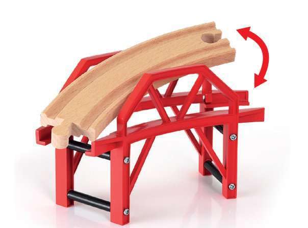 BRIO World Curved Train Bridge Wooden Railway Accessory Set for Kids 3+ 6