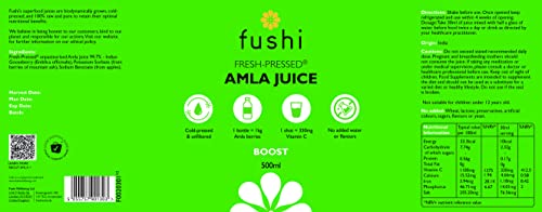 Fushi Amla Juice 500ml | Cold-Pressed Indian Gooseberry Juice | 100% Raw & Unfiltered 9