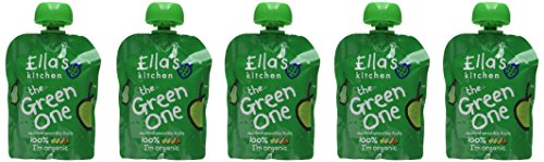 Ella's Kitchen The Green One Smoothie Fruits 6+ Months, Organic Fruit Snack, Pack of 5 (450g) 5