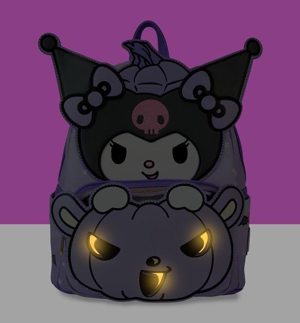 Loungefly Sanrio Kuromi Pumpkin Glow Mini Backpack