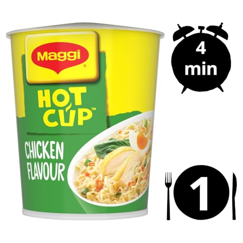 Maggi Hot Cup Chicken Noodles 59.2g (Pack of 8) - Authentic Malaysian Flavour
