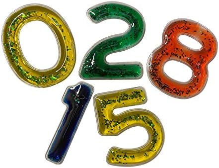 Playlearn Squidgy Sparkly Numbers 10 Pack Sensory Gel Shapes (0-9) 5