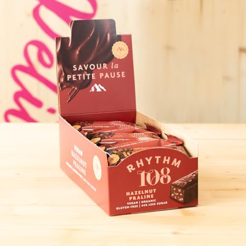 Rhythm 108 Swiss Vegan Hazelnut Praline Bar with Dark Chocolate 15 x 33g 7