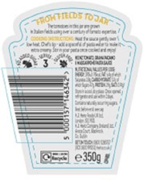 Heinz Tomato, Mascarpone & Grana Padano Pasta Sauce 350g 3