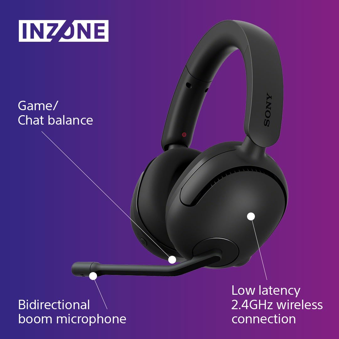 Sony INZONE H5 Wireless Gaming Headset - PC/PS5, 360 Spatial Sound, 28H Battery, Low Latency, AI Noise-Canceling Mic