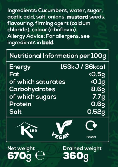Elswood Ganze süße Gurken, 670 g Glas 8