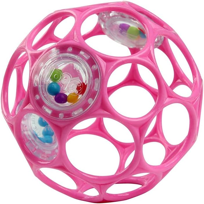 Bright Starts Oball Rattle Easy-Grasp Toy - Pink, Newborn+