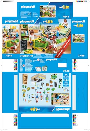 Playmobil 71648 MyLife: Organic Supermarket Promo Pack - Playset with Checkout, Trolley & Figures for Ages 4+ 7