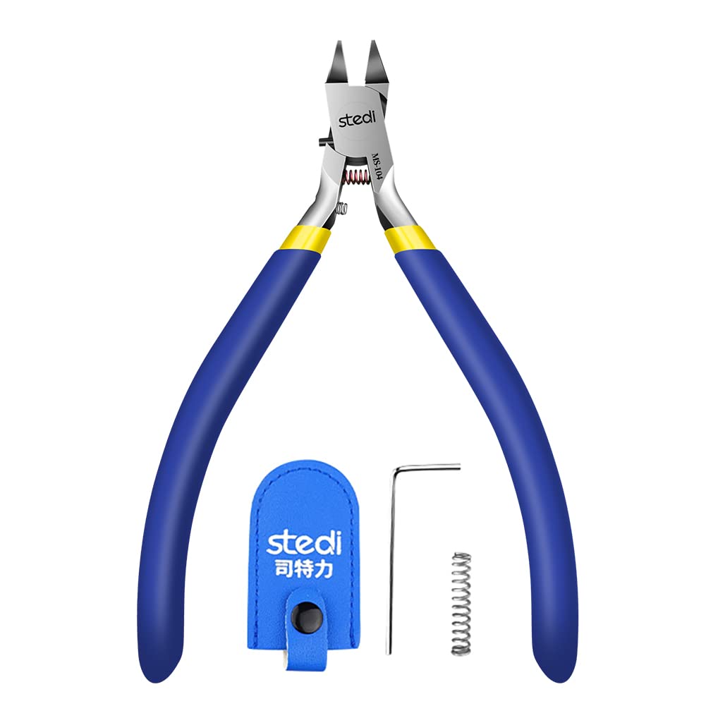 stedi Model Nipper MS-104 - Ultra-Thin Single Edge Blade | Replaceable Springs | Blue