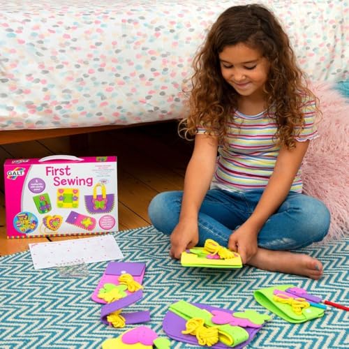Galt First Sewing Kids Craft Kit with Pencil Case, Purse & Frame - Foam Sewing Set for Children 15
