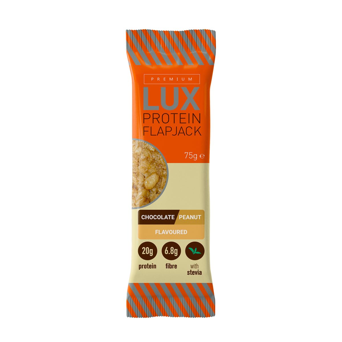BW Premium LUX 20g High Protein Flapjack Bars - Oat Based Low Sugar Snack, 24 x 75g