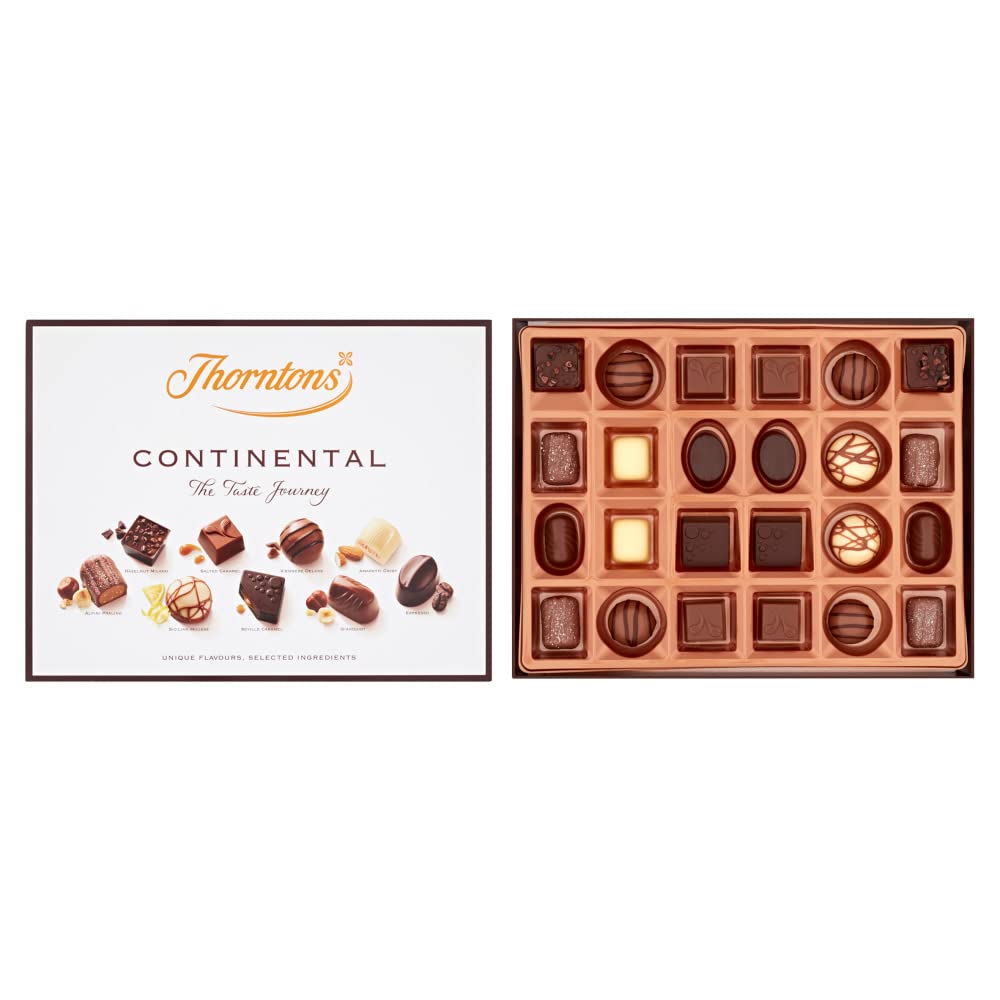 Thorntons Continental Assorted Milk, Dark & White Chocolate Gift Box, 264g