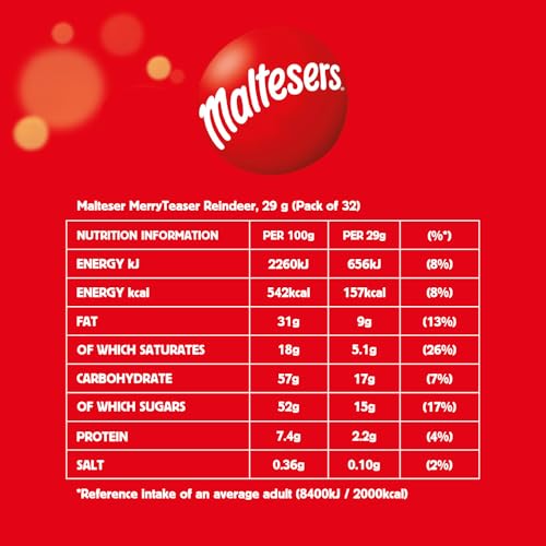 Maltesers – Weihnachtsgeschenkbox mit Rentier aus Milchschokolade, 32er-Packung, festliche Weihnachtsgeschenke 11
