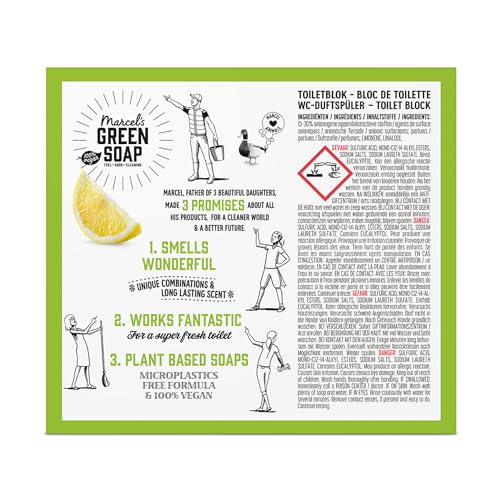 Marcel's Green Soap - Lemon & Ginger Toilet Block Fragrant Freshener 8