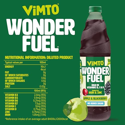 Vimto Wonderfuel Squash - No Added Sugar with Vitamins B, C & D, Iron & Zinc - 725ml 5