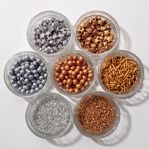 PME Cake Assorted Metallic Sprinkles - Pack of 7 Sachets | Edible Decorations for Baking | 42g 4