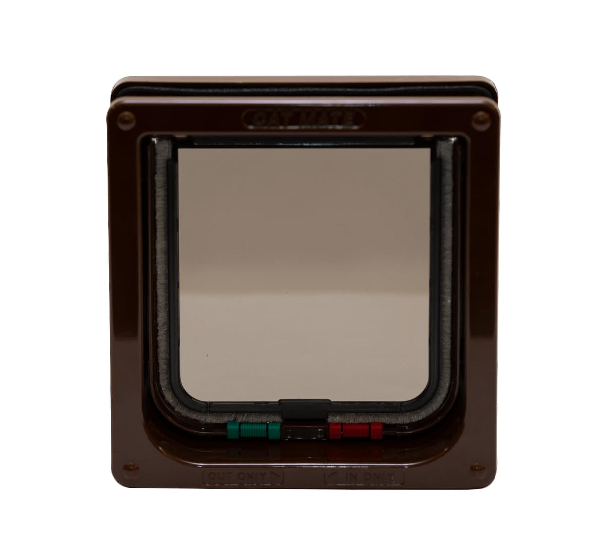 Cat Mate 4 Way Locking Cat Flap - Brown | Up to 50mm Door Thickness | Weather Resistant