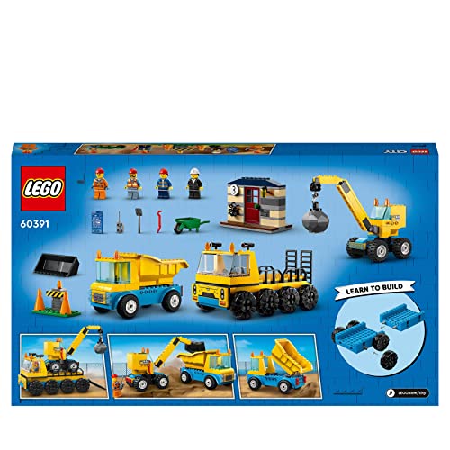 LEGO 60391 City Construction Trucks and Wrecking Ball Crane Playset - 4+ Years 11