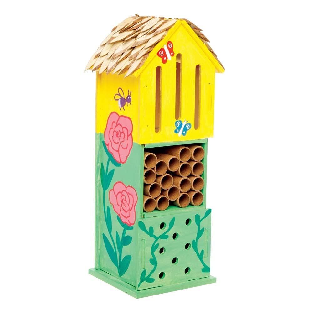 Baker Ross FE508 Wooden Bug Hotel Kit - Pack of 2, DIY Woodcraft Activity for Kids