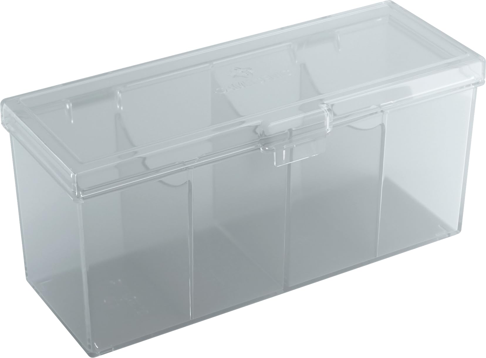 Gamegenic Fourtress 320-Card Deck Holder - Rigid Stackable Box with Lock, Clear