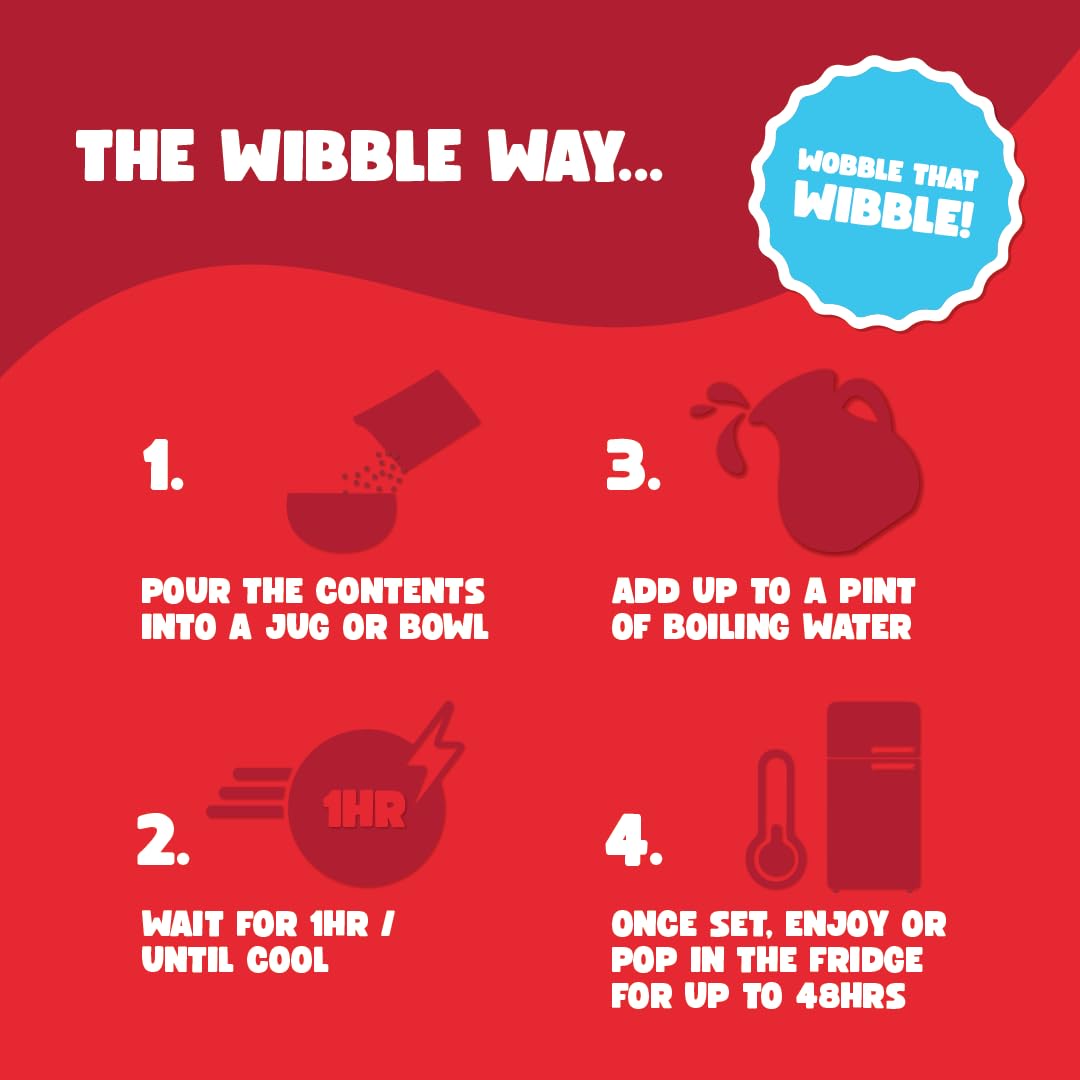 Wibble Cola Natural Jelly Crystals, Plant-Based Low Sugar Quick Set Jelly Powder, 12 Pack