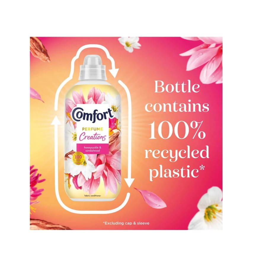 Comfort Creations Honeysuckle Liquid Fabric Softener - 780ml | 26 Washes | Long-Lasting Freshness