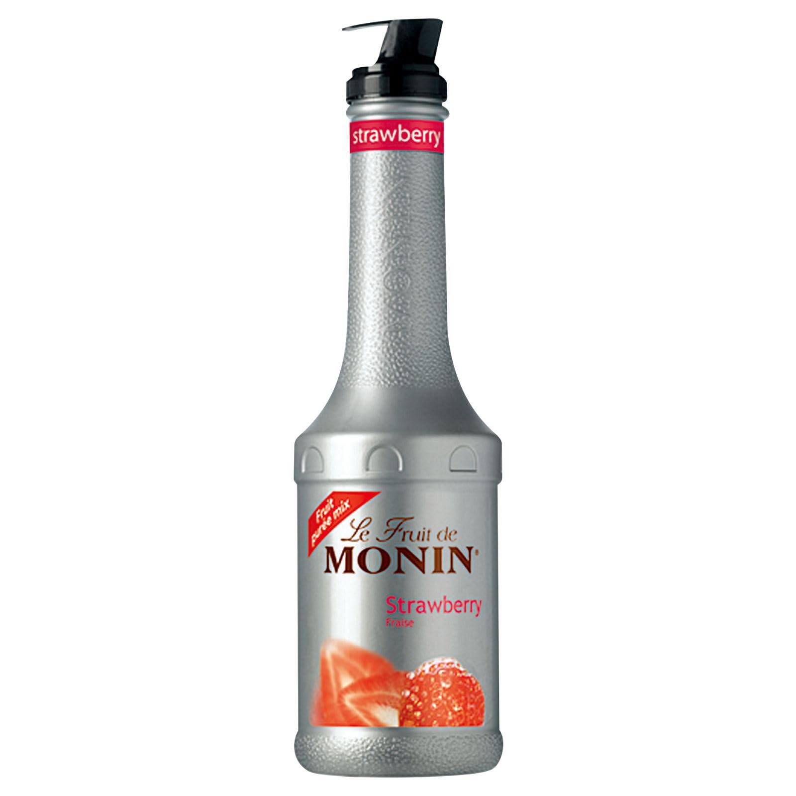 MONIN Strawberry Fruit Mix Puree 1L - Vegan, Allergen-Free, Natural Flavour & Colouring for Cocktails, Smoothies, Mocktails