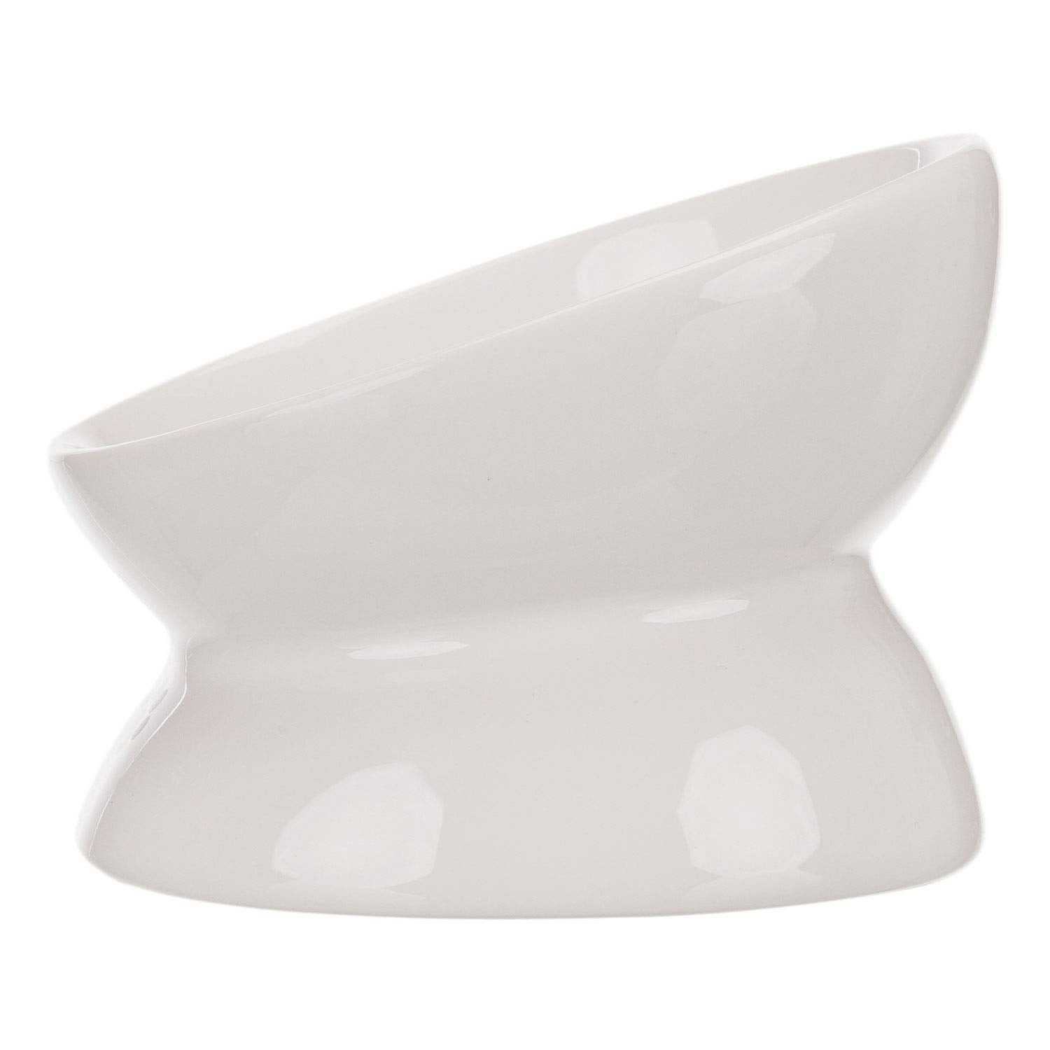 TRIXIE Ceramic Cat Feeder - Raised Ergonomic Design | White | 350g 3