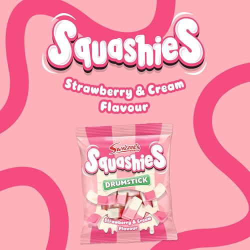 Swizzels Squashies Süßigkeiten, Erdbeer-Sahne-Geschmack, 140 g Einzelbeutel 3