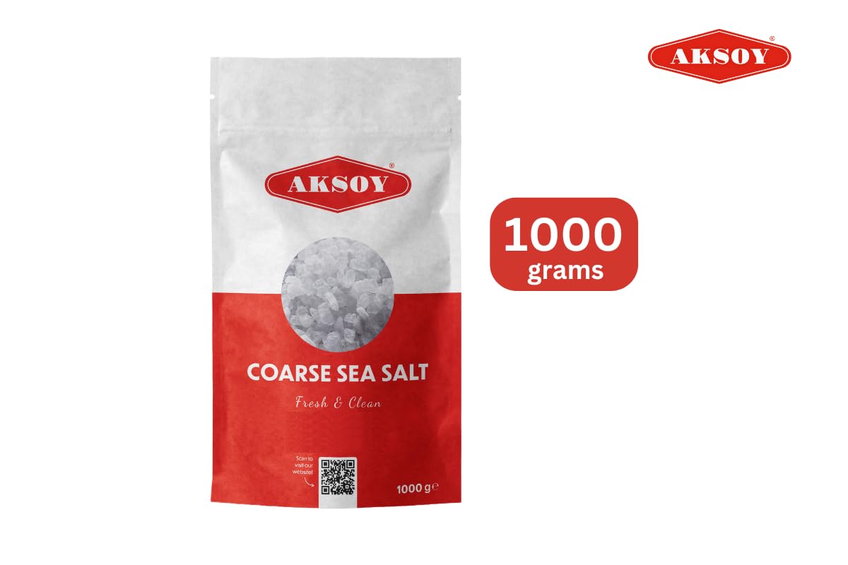 AKSOY Coarse Sea Salt - 1KG Premium Grain | Natural & Unrefined | GMO Free 5